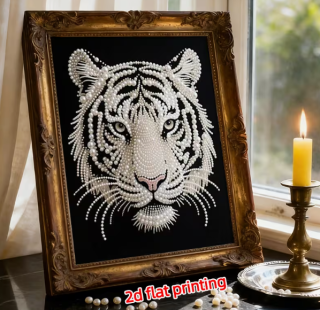 Diamond Painting Weisser Tigerkopf